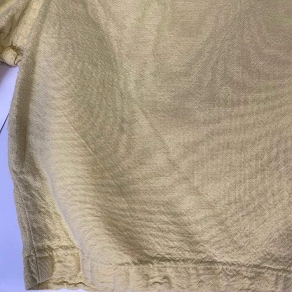 Vintage‎ 90s Seersucker Solid Yellow Drawstring Shorts Pockets Made in USA Sz XL
